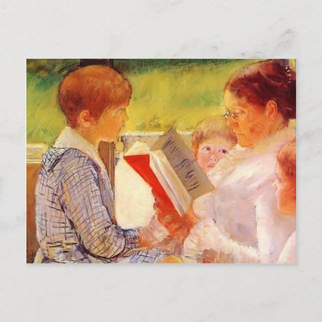 Mary Cassatt - Cassatt Reading to Grandchildren Vykort (Framsida)