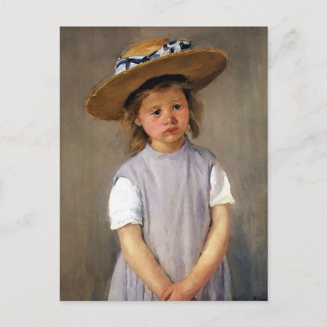 Mary Cassatt "Child in a Straw Hat" Vykort (Framsida)
