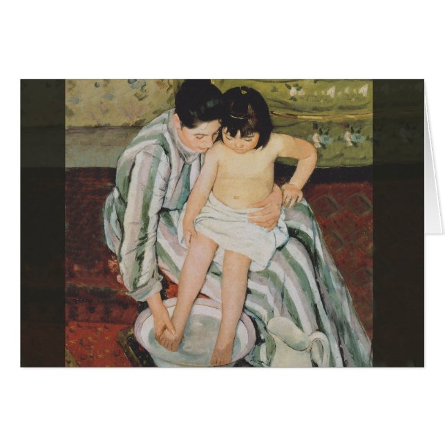 Mary Cassatt Child's Bath Painting Hälsningskort (Framsidan Horizontal)