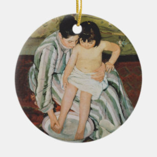 Mary Cassatt Child's Bath Painting Julgransprydnad Keramik