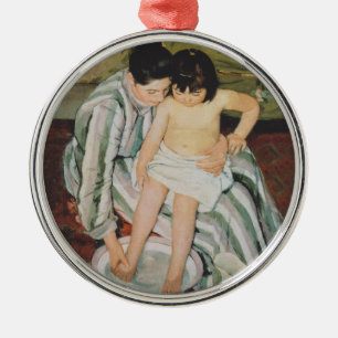 Mary Cassatt Child's Bath Painting Julgransprydnad Metall