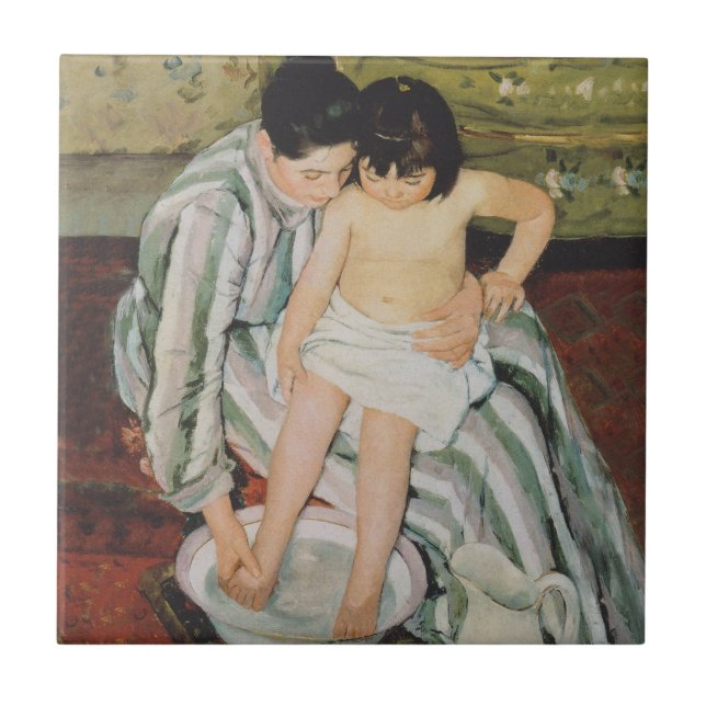 Mary Cassatt Child's Bath Painting Kakelplatta (Framsidan)