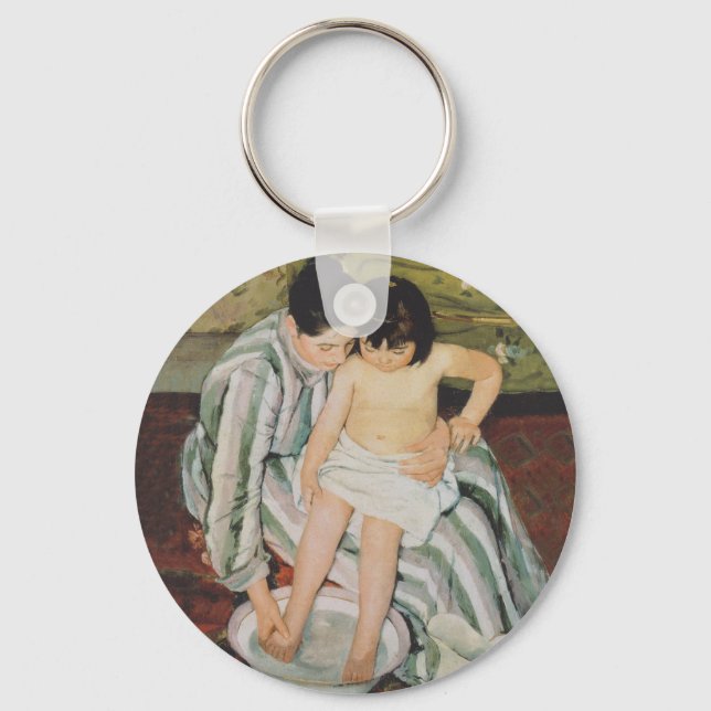 Mary Cassatt Child's Bath Painting Nyckelring (Framsida)