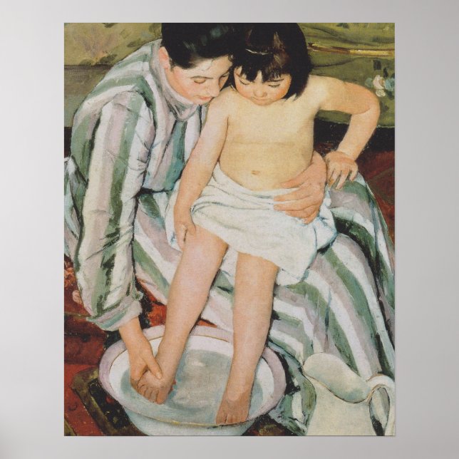 Mary Cassatt Child's Bath Painting Poster (Framsidan)