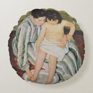 Mary Cassatt Child's Bath Painting Rund Kudde