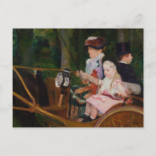Mary Cassatt - En kvinna och en flicka som kör Vykort