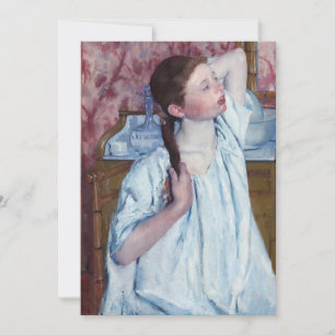 Mary Cassatt - Flicka ordnar sitt hår Tack Kort