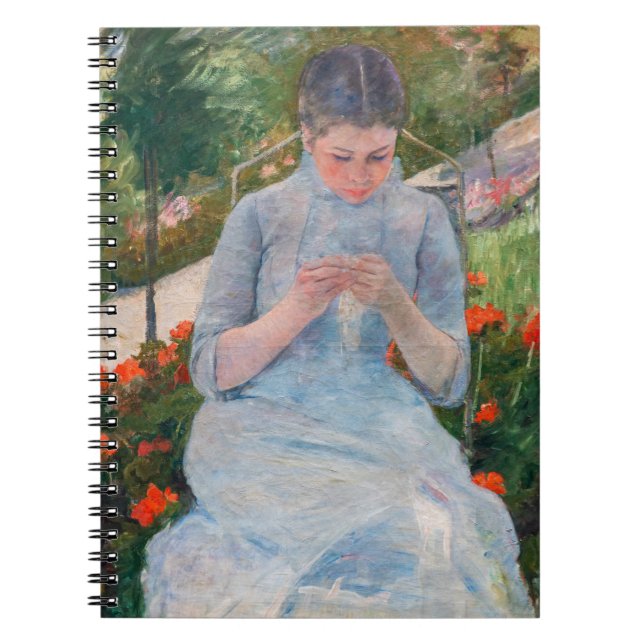 Mary Cassatt - Flickor som syter i en Garden Anteckningsbok (Framsidan)