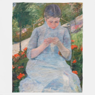 Mary Cassatt - Flickor som syter i en Garden Fleecefilt