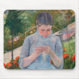 Mary Cassatt - Flickor som syter i en Garden Musmatta