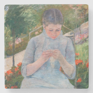Mary Cassatt - Flickor som syter i en Garden Stenunderlägg