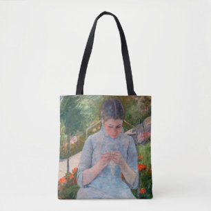 Mary Cassatt - Flickor som syter i en Garden Tygkasse