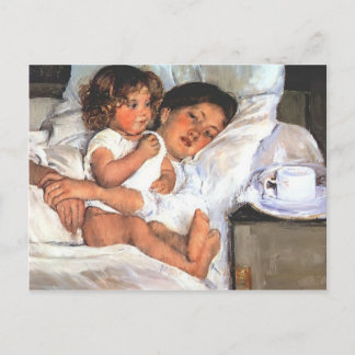 Mary Cassatt- Frukost i sängen Vykort