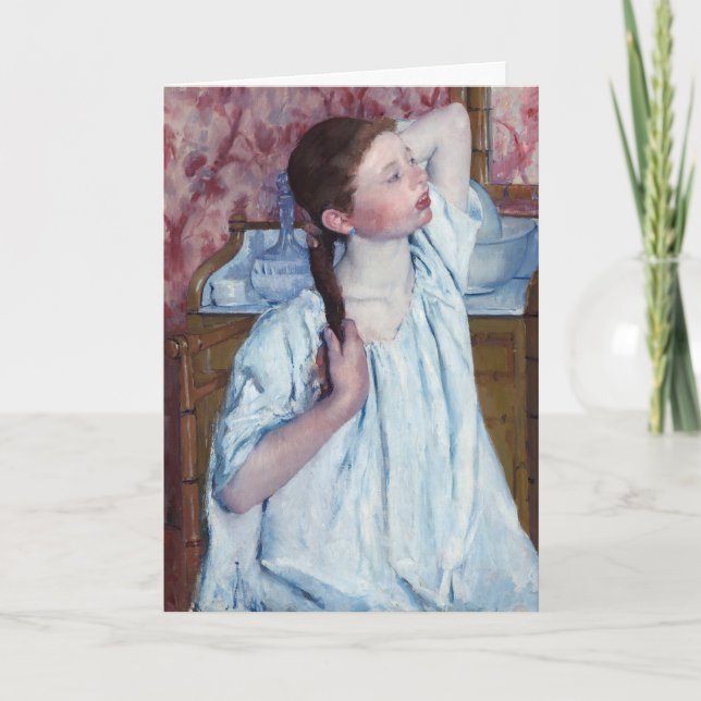 Mary Cassatt - Girl Areping her Hair Kort (Framsida)