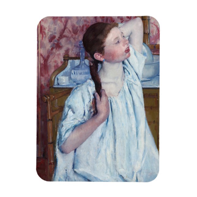 Mary Cassatt - Girl Areping her Hair Magnet (Vertikal)