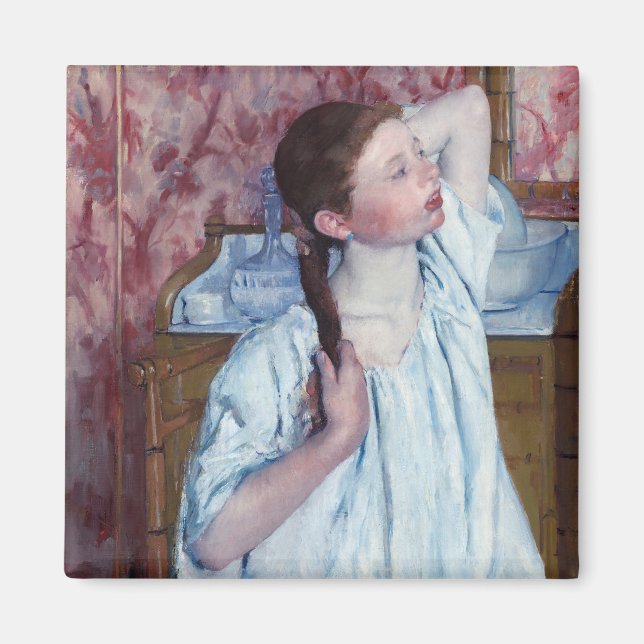 Mary Cassatt - Girl Areping her Hair Magnet (Framsidan)