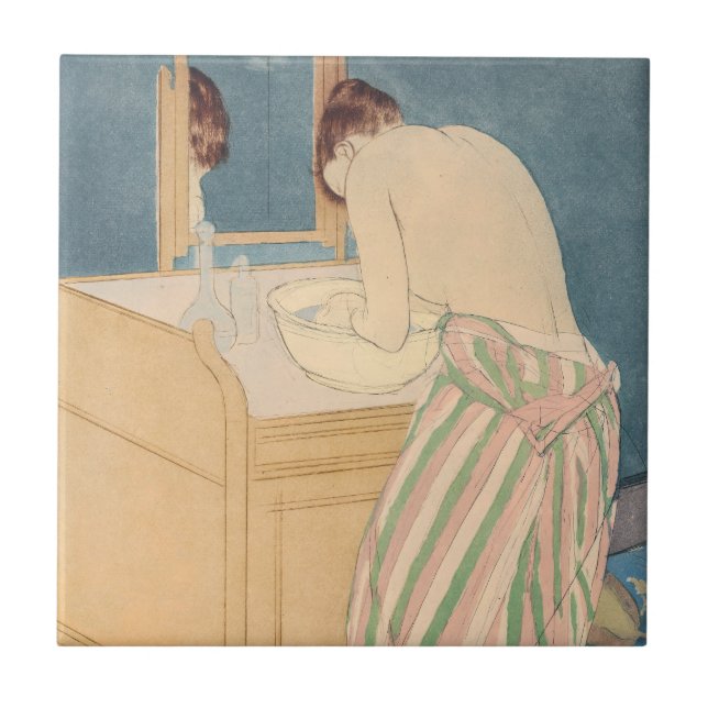 Mary Cassatt - Kvinna badar Kakelplatta (Framsidan)