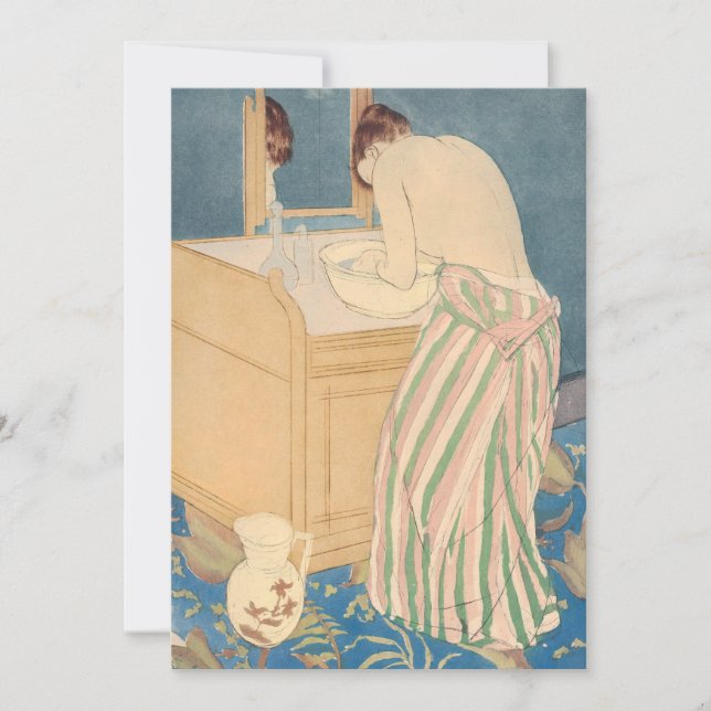 Mary Cassatt - Kvinna som badar Inbjudningar (Framsida)