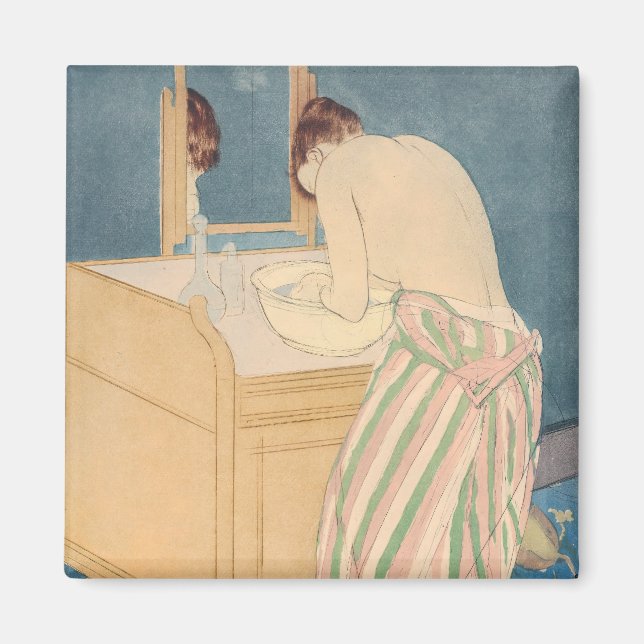Mary Cassatt - Kvinna som badar Magnet (Framsidan)