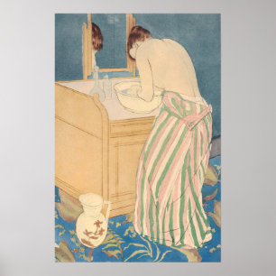 Mary Cassatt - Kvinna som badar Poster