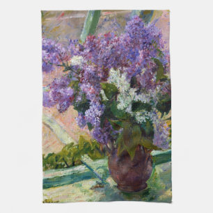 Mary Cassatt Lilacs i ett fönster Kökshandduk