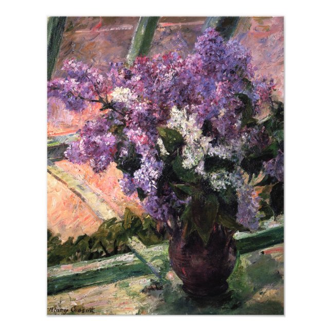 Mary Cassatt - Lilacs in a Window Fototryck (Framsidan)
