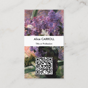 Mary Cassatt - Lilacs in a Window - QR Code Visitkort