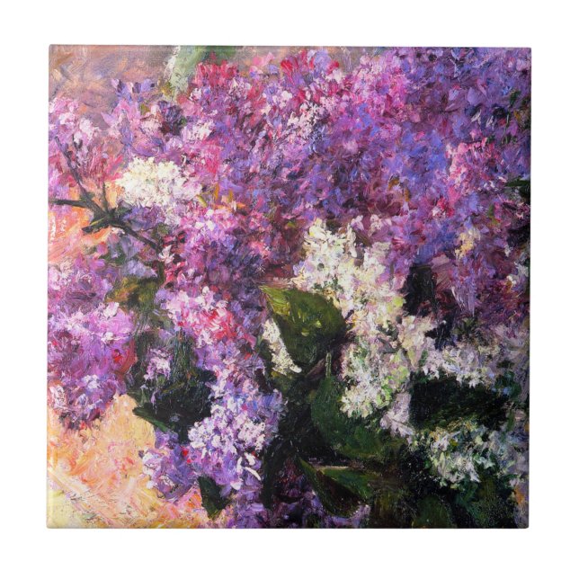 Mary Cassatt Lilacs Tile Kakelplatta (Framsidan)