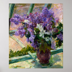 Mary Cassatt lilor i ett fönster Poster