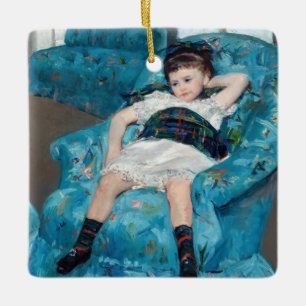 Mary Cassatt, Little Girl in a Blue Armstol Julgransprydnad Keramik