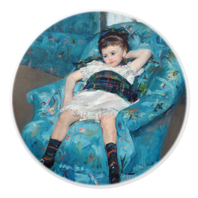 Mary Cassatt, Little Girl in a Blue Armstol Knopp (Framsidan)