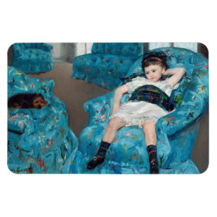 Mary Cassatt, Little Girl in a Blue Armstol Magnet