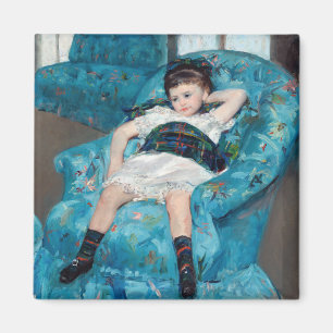 Mary Cassatt, Little Girl in a Blue Armstol Magnet