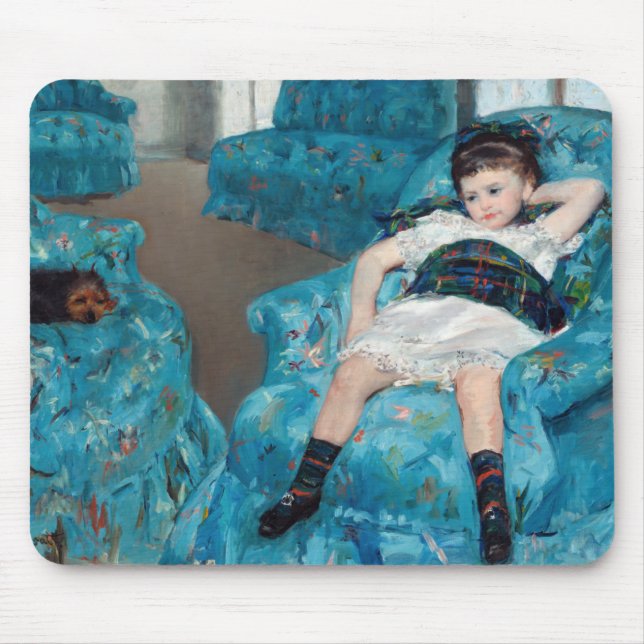 Mary Cassatt, Little Girl in a Blue Armstol Musmatta (Framsidan)