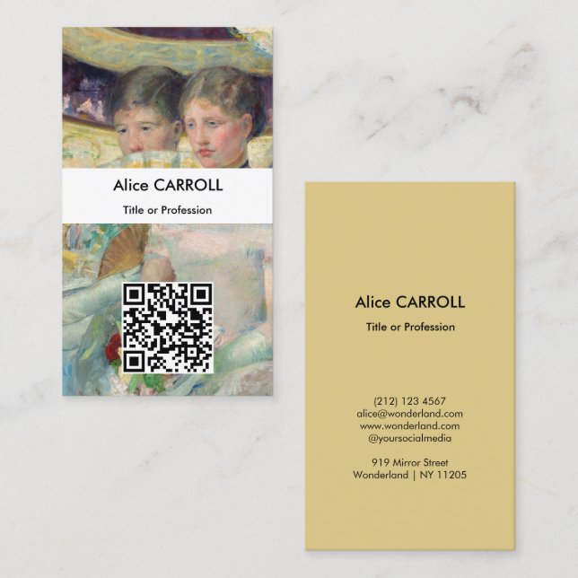 Mary Cassatt - Logen - QR-kod Visitkort (Fram/baksida)