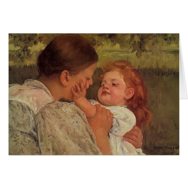 Mary Cassatt: Maternal smekning Hälsningskort (Framsidan Horizontal)