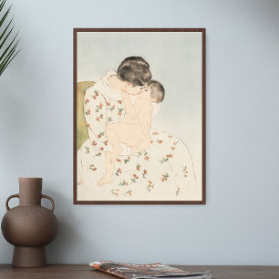 Mary Cassatt Mödrar mellan Kiss Mor Child Art Poster