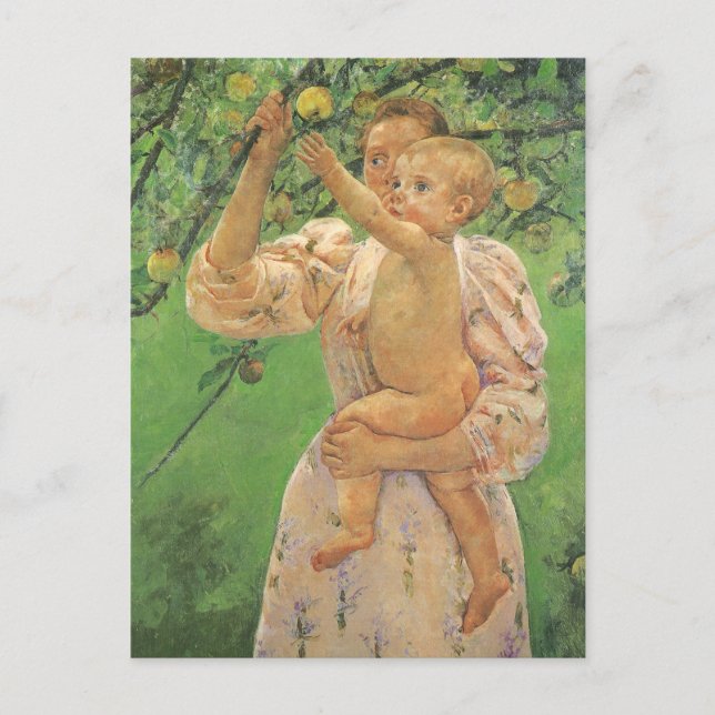 Mary Cassatt, när Mary Reaching for an Apple, rest Vykort (Framsida)