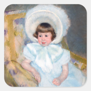 Mary Cassatt - Porträtt Louise-Aurore Villeboeuf Fyrkantigt Klistermärke