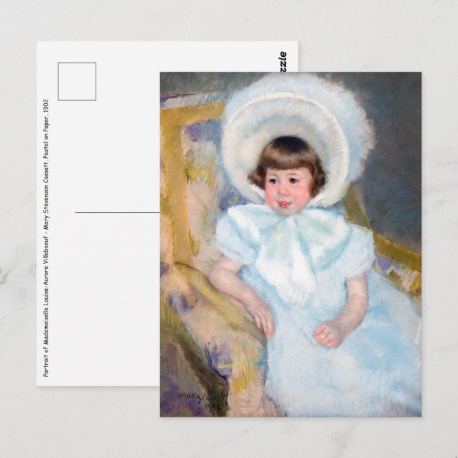 Mary Cassatt - Porträtt Louise-Aurore Villeboeuf Vykort (Fram/baksida)