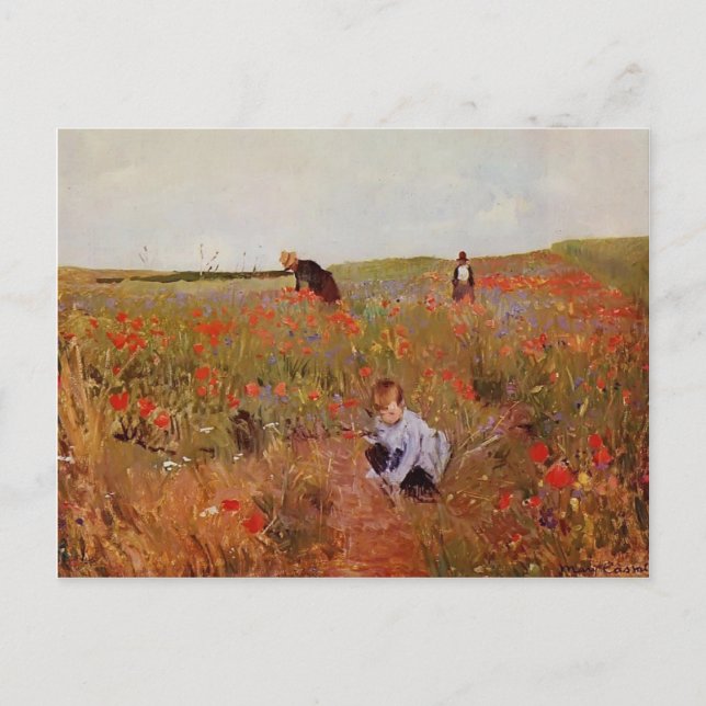 Mary Cassatt: Röda vallmo Vykort (Framsida)