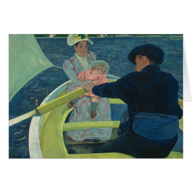 Mary Cassatt The Boating Party Impressionistisk ko Hälsningskort (Framsidan Horizontal)