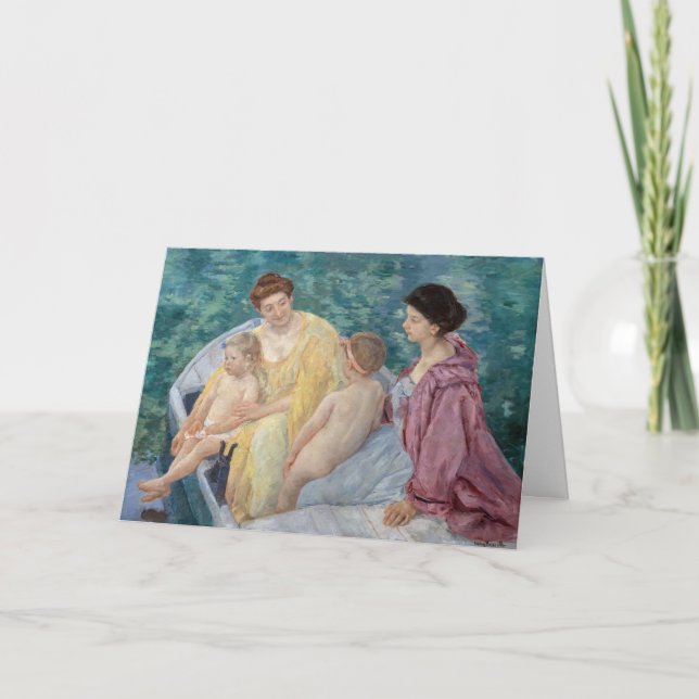 Mary Cassatt: Två mor och barn i båt Kort (Framsida)