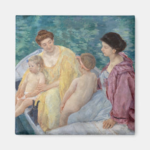 Mary Cassatt: Två mor och barn i båt Magnet