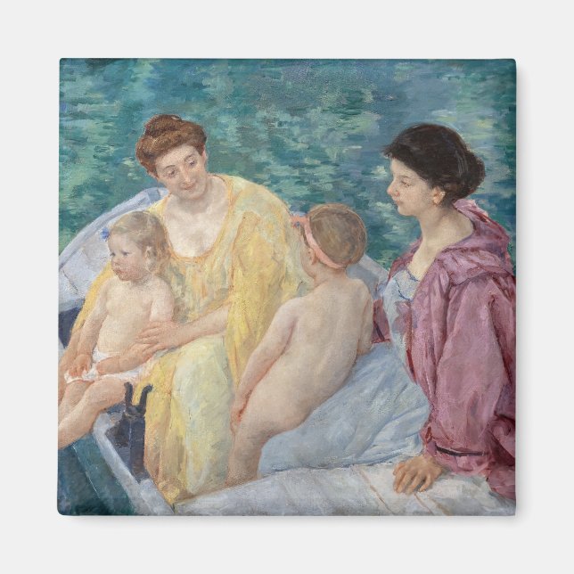 Mary Cassatt: Två mor och barn i båt Magnet (Framsidan)
