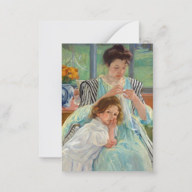 Mary Cassatt - Ung mor som syr Anteckningskort (Framsida)