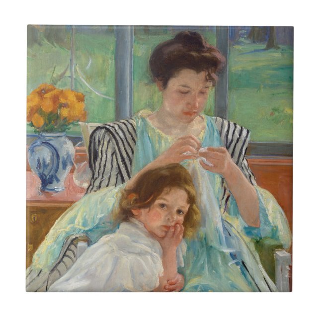 Mary Cassatt - Ung mor som syr Kakelplatta (Framsidan)