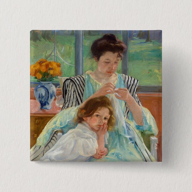 Mary Cassatt - Ung mor som syr Knapp (Framsida)
