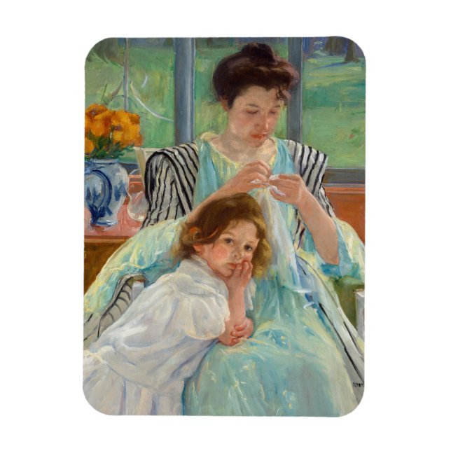 Mary Cassatt - Ung mor som syr Magnet (Vertikal)