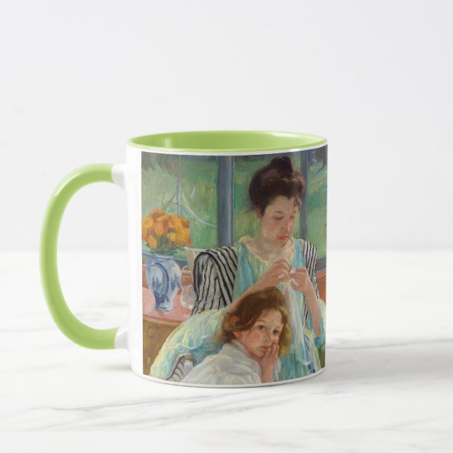 Mary Cassatt - Ung mor som syr Mugg (Vänster)
